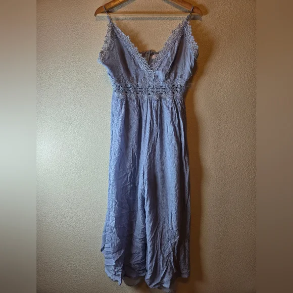 Lilyful Elegant Lace‎ Trim Jumpsuit in Light Blue Size Large - Picture 2 of 8